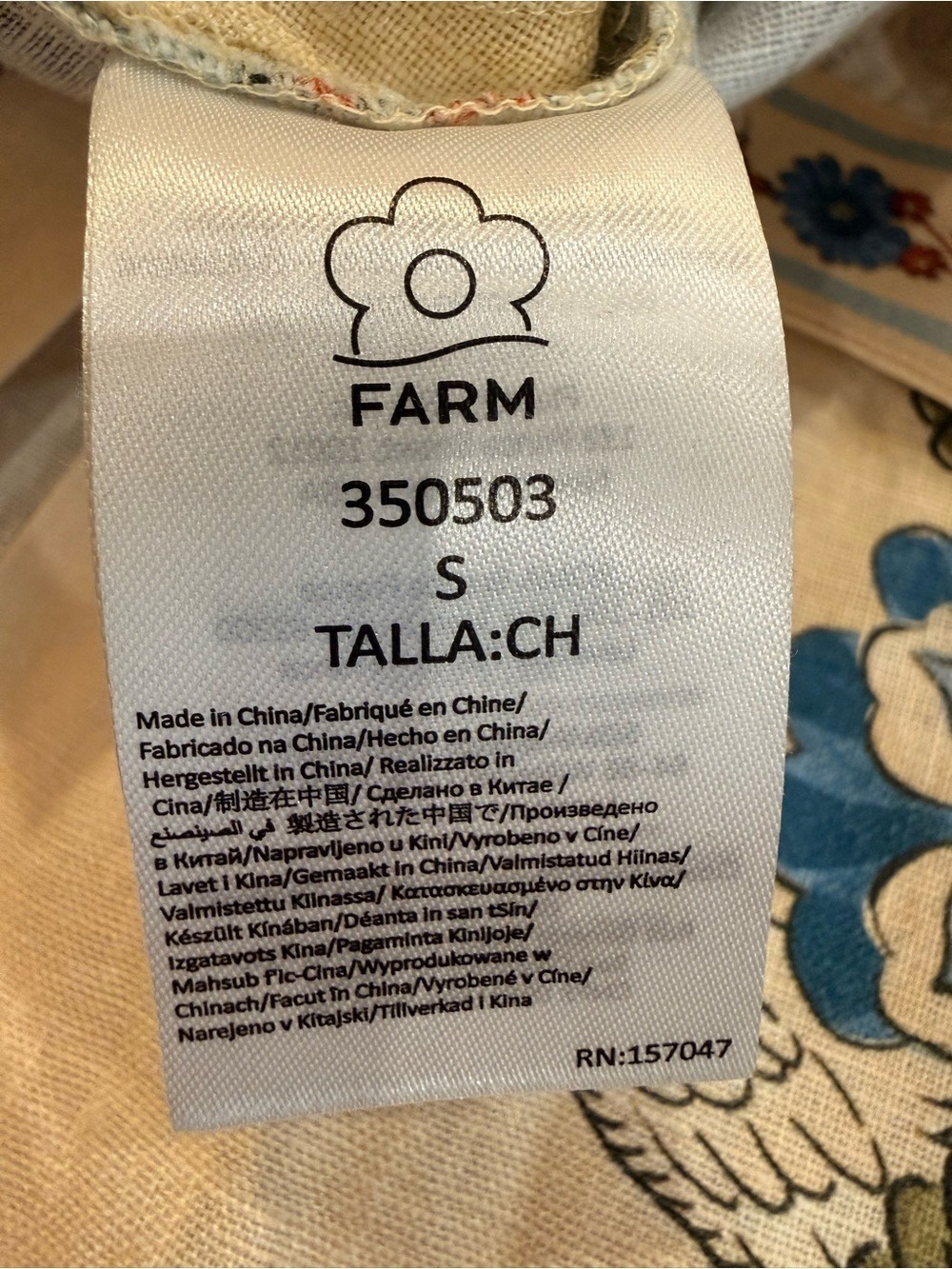 NWT FARM Rio Garden Scarf Blue Linen Midi Skirt S - Picture 9 of 16